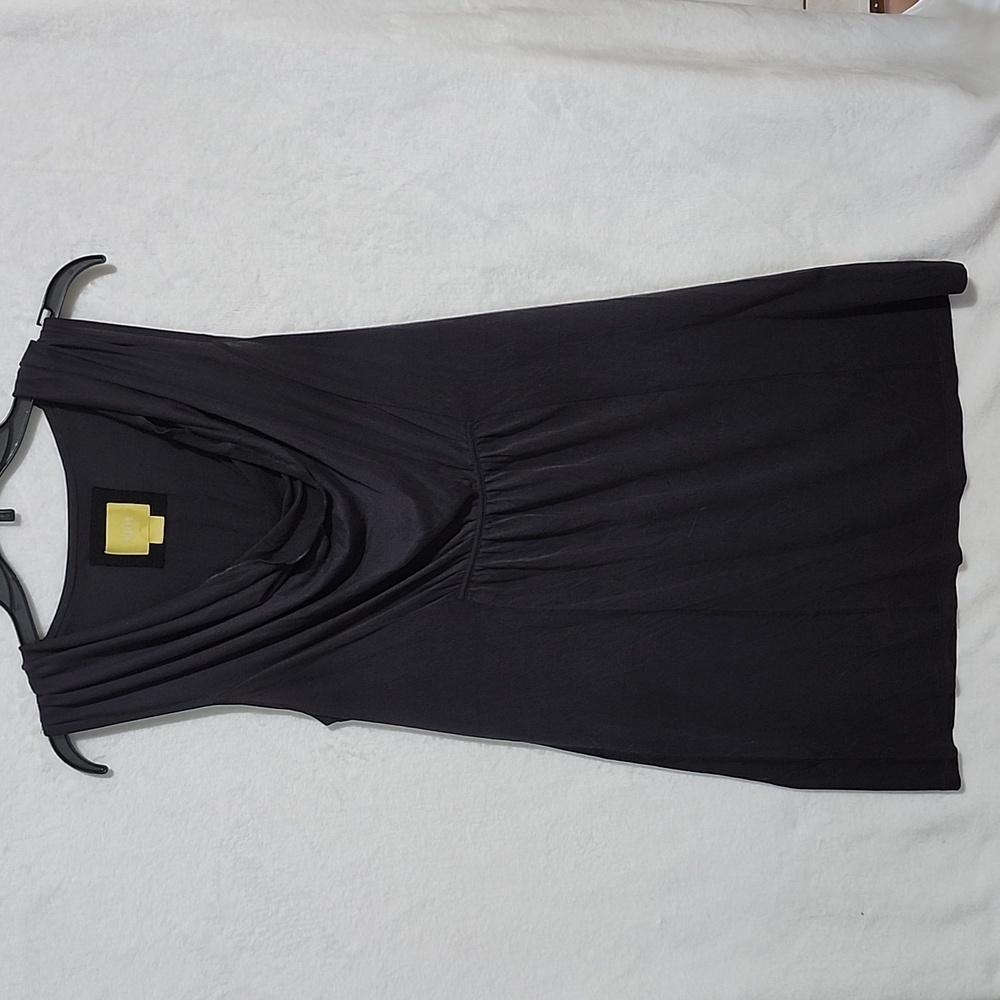 Anthropologie Maeve Cara dress  black/charcoal cowl neck shift size small - Picture 2 of 7